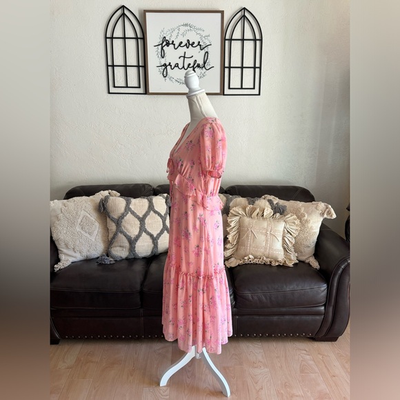 LoveShackFancy x Target Collab Pink Midi Dress - Size 10 Whimsical Boho Summer - Picture 14 of 15